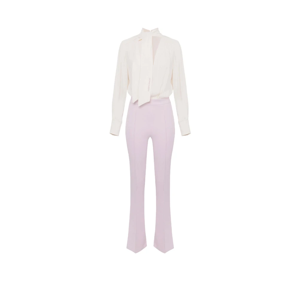 Elisabetta Franchi Viskos jumpsuit med georgette skjorta Multicolor, Dam