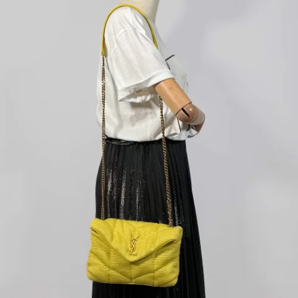 Yves Saint Laurent Vintage Pre-owned Canvas handbags Yellow Dames