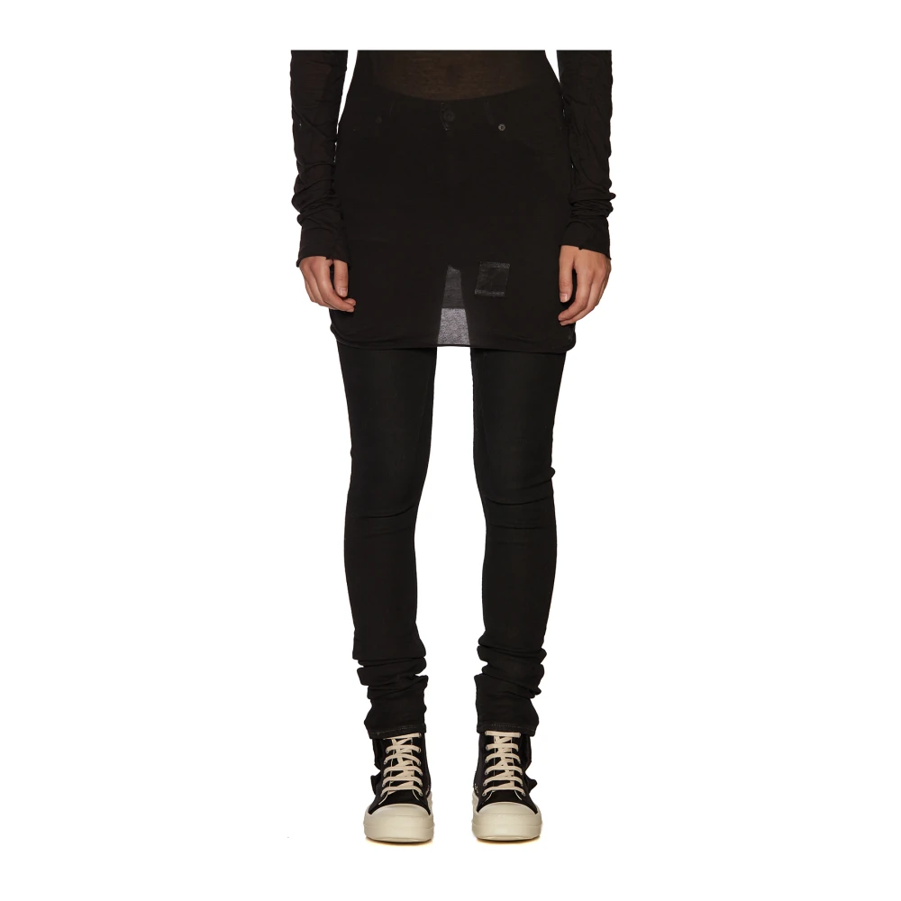 Rick Owens Detroit Cut Jeans Black Dames