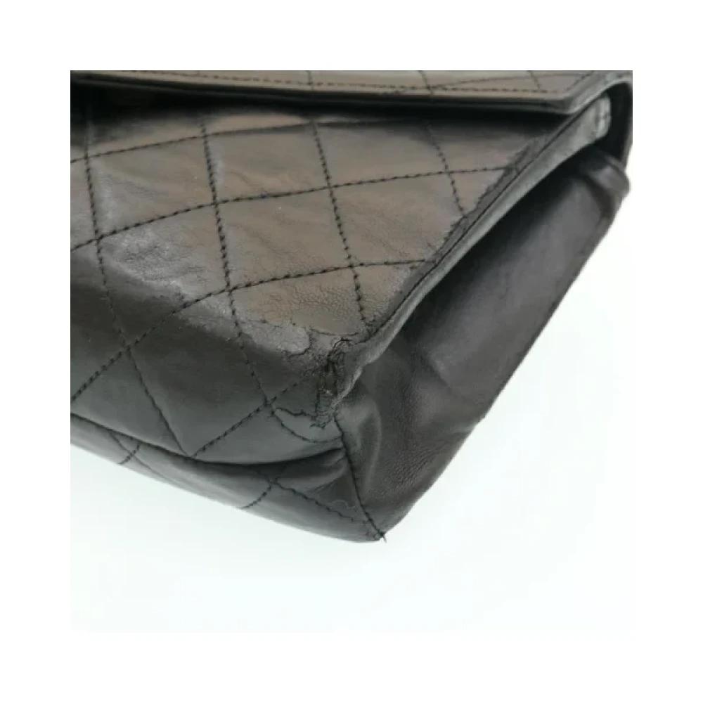 Chanel Vintage Tweedehands Zwarte Leren Chanel Schoudertas Black Dames