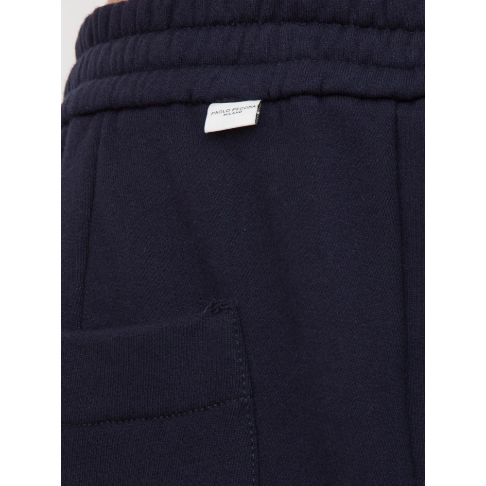 Paolo Pecora Blauwe Jersey Broek Blue Heren