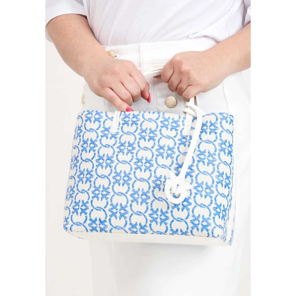 pinko Klassieke Shopper Tas Beige Blauw Goud Multicolor Dames