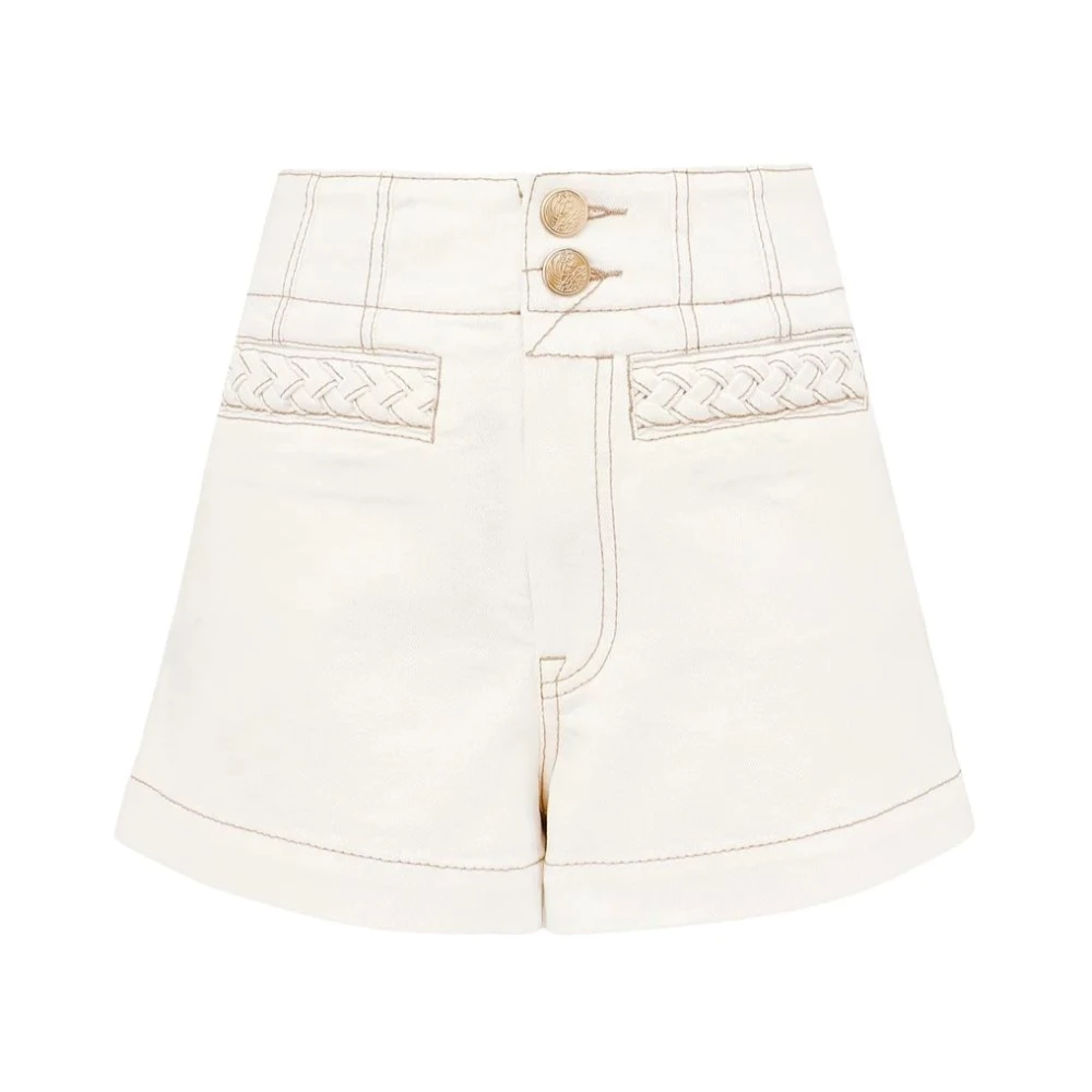 Zimmermann Roselight Denim Short - Female - Denim Shorts - White - M - Shorts
