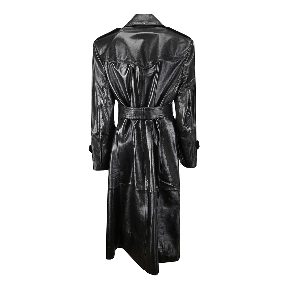 SPORTMAX Stijlvolle Leren Knoopjas Black Dames