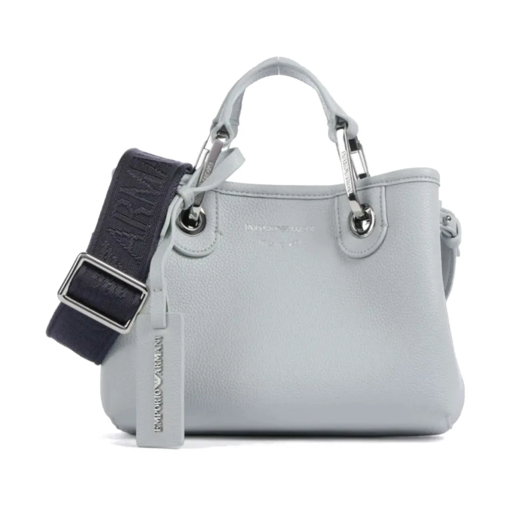 Emporio Armani Blauwe Mini Handtas met Hertenprint en Verstelbare Band Gray Dames