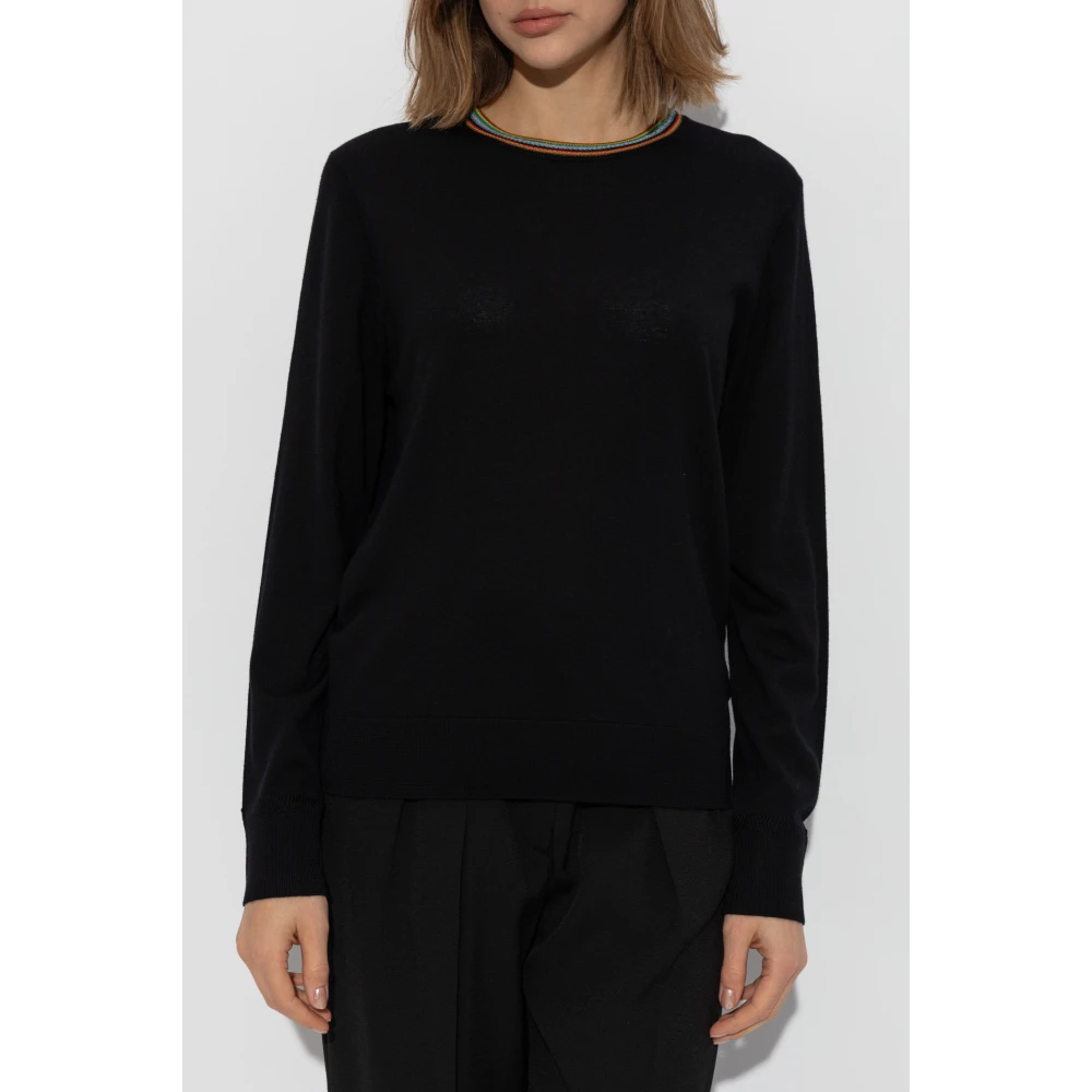 Paul Smith Wollen trui met ronde hals Black Dames