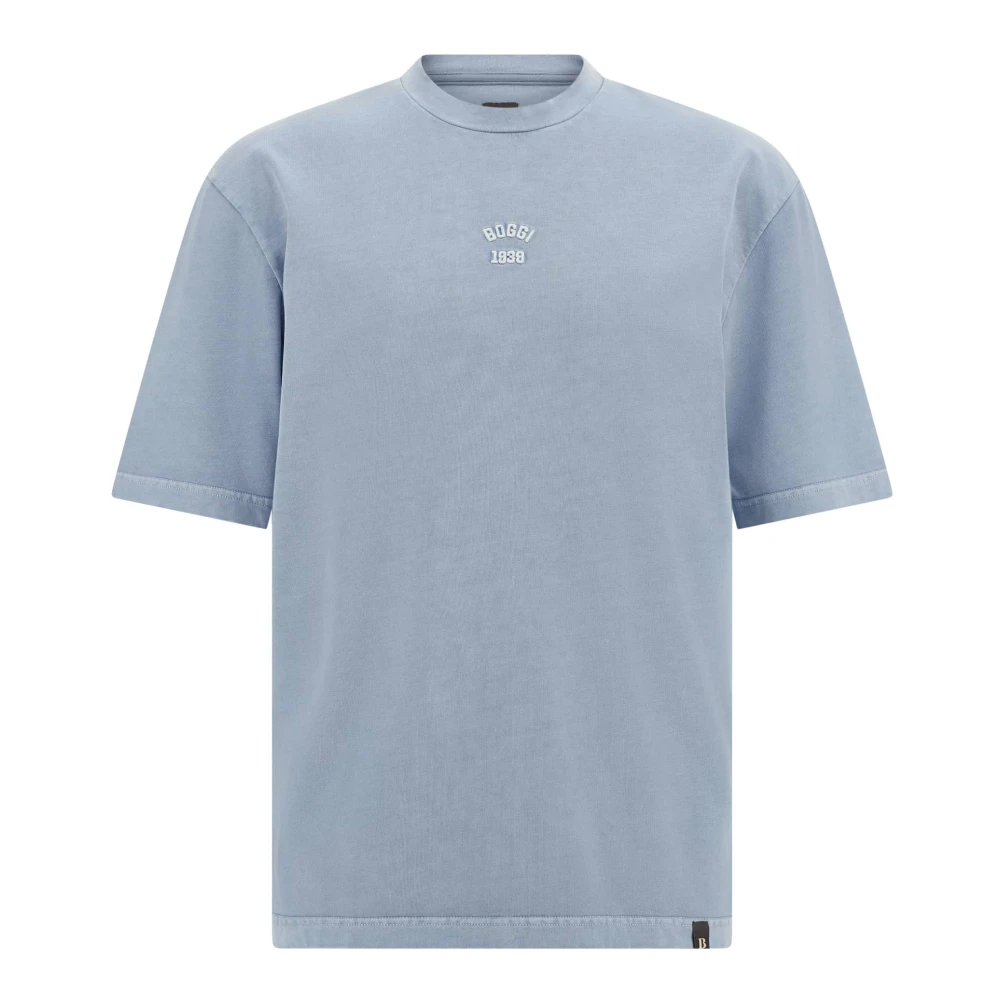 Boggi Milano Homme Bleu Tops, Taille: L T-Shirt En Jersey De Coton