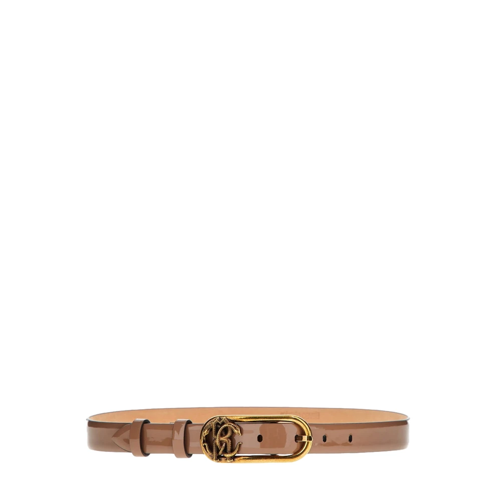 Roberto Cavalli Mirror Snake leren riem Beige Dames