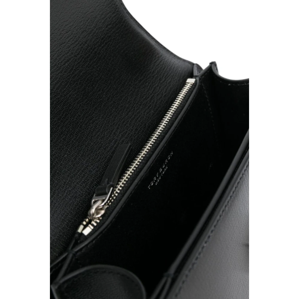 TORY BURCH Zwarte Leren Gehamerde Textuur Schoudertas Black Dames