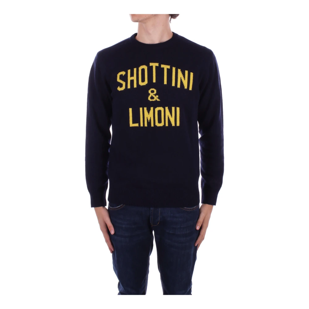 Saint Barth Logo Front Sweaters Blue Heren