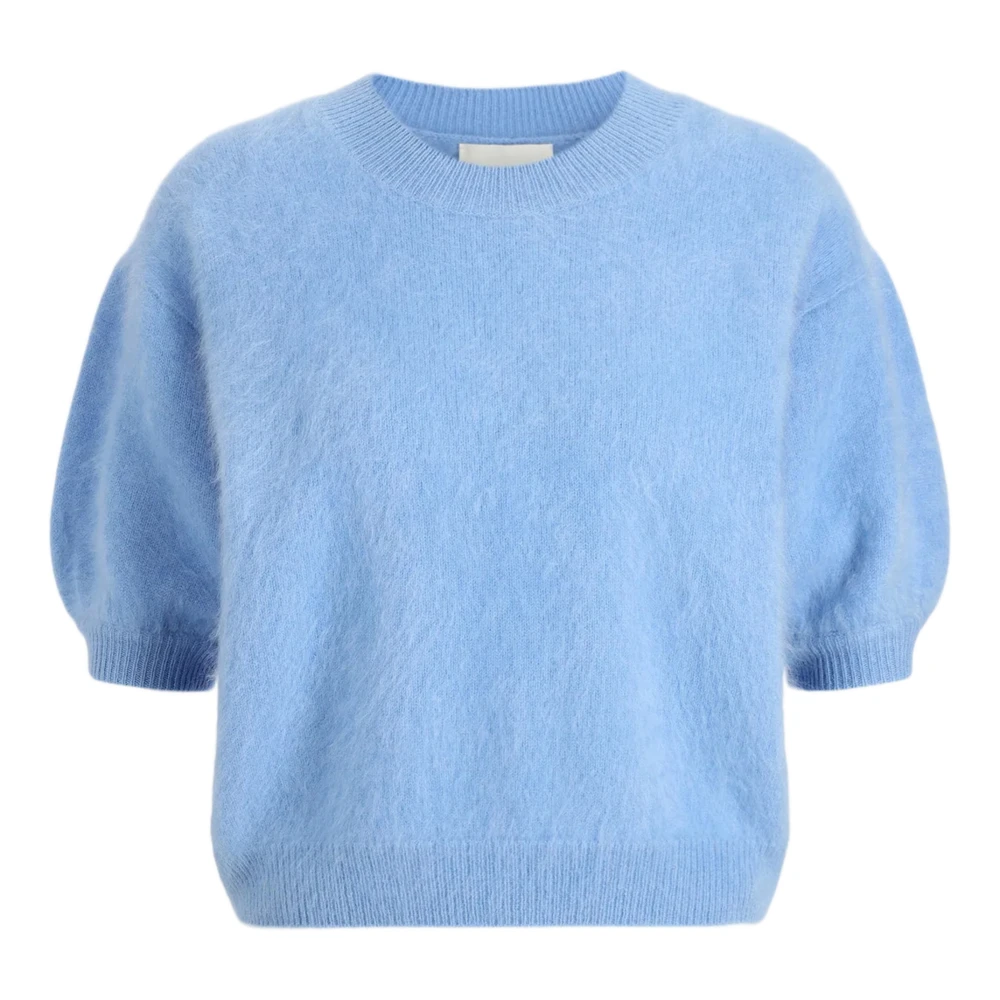 Lisa Yang Brushed Cashmere Crewneck Jumper - Female - Cashmere Knitwear - Blue - Xs - Knitwear