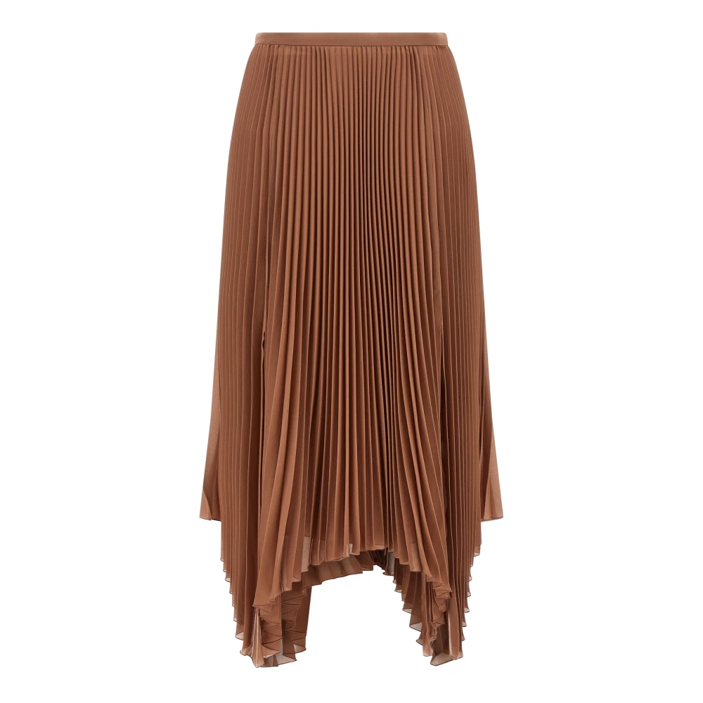 Valentino Garavani , Midi Skirts, Female, Brown, S, Midi Skirt In Light Georgette