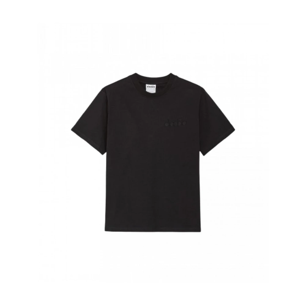 Diadora Katoenen Jersey Genderneutraal Ruimvallend T-shirt Black Heren