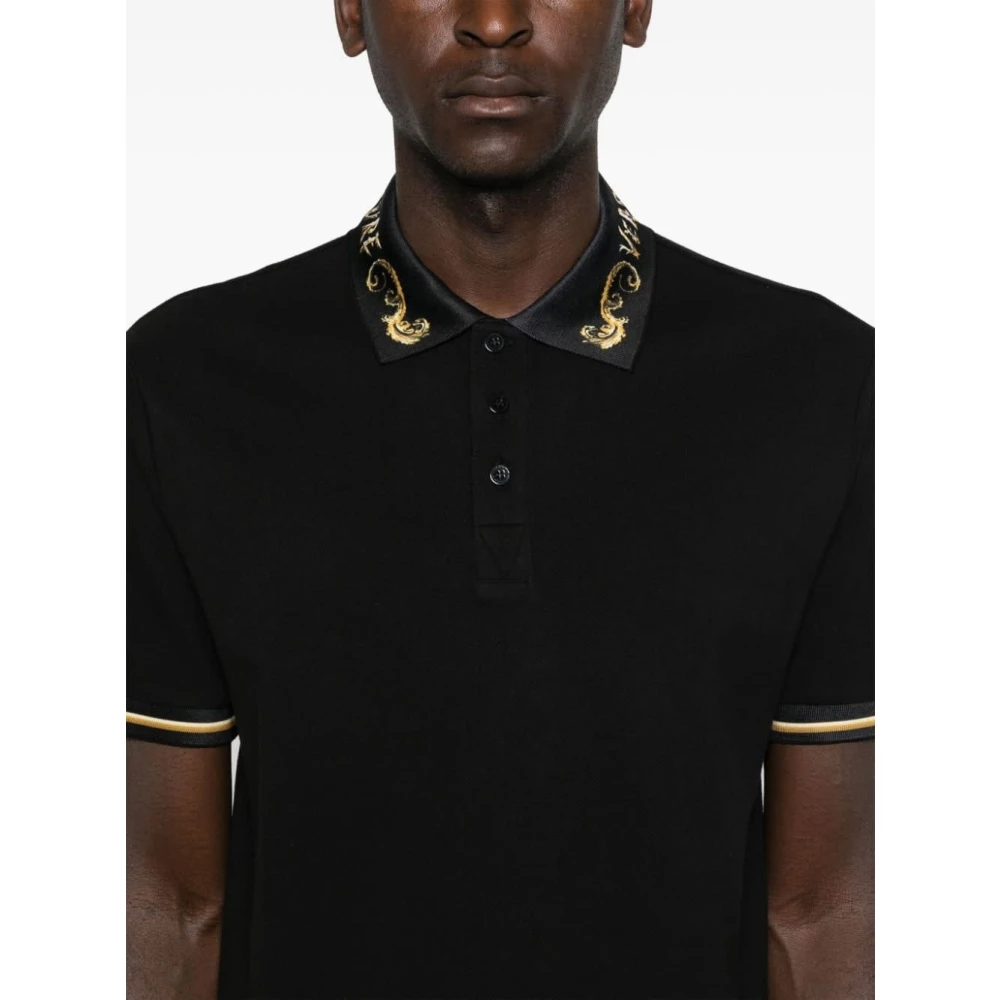 Versace Jeans Couture Chromo Kraag Zwart Polo Black Heren