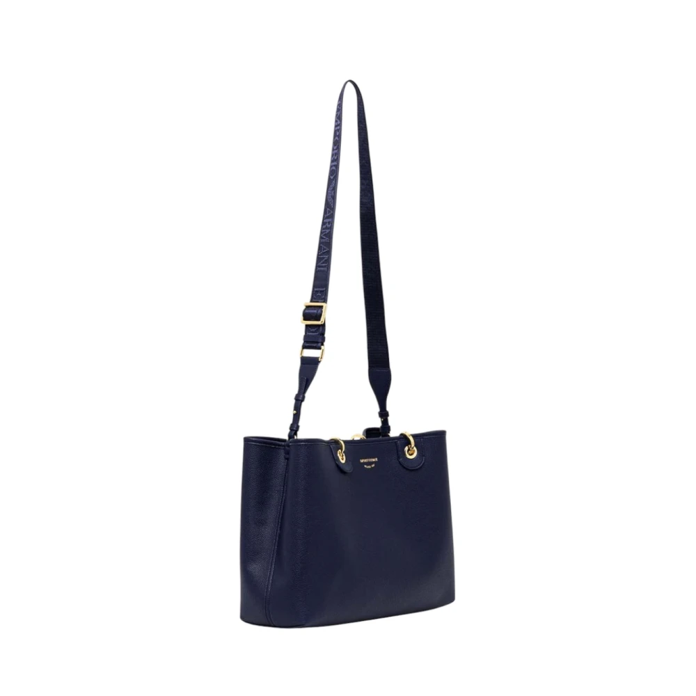 Emporio Armani Stijlvolle Leren Tas Blue Dames