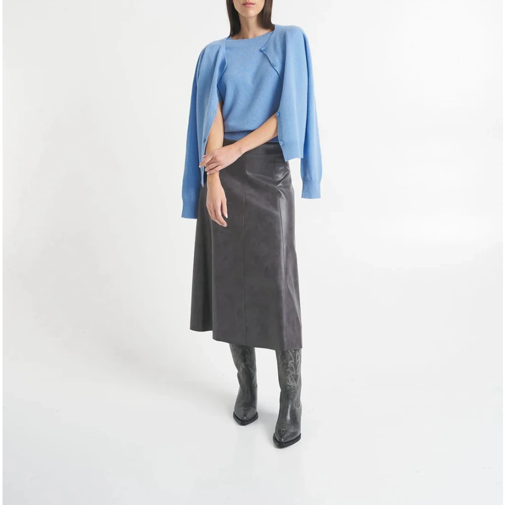 Kaos Eco Leren Rok Gray Dames