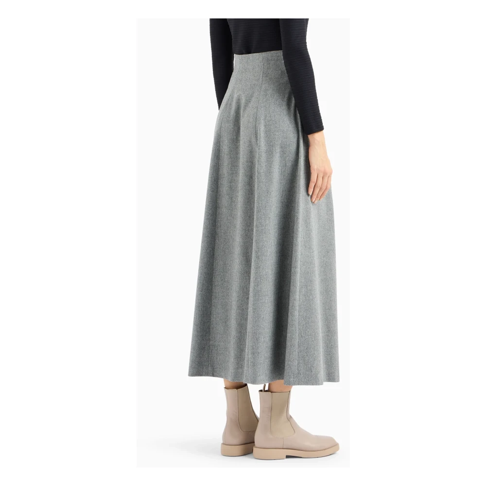 Emporio Armani Grijze wollen A-lijn rok Gray Dames