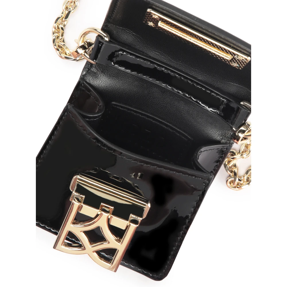 Kazar Gelakte zwarte mini tas aan een ketting Black Dames