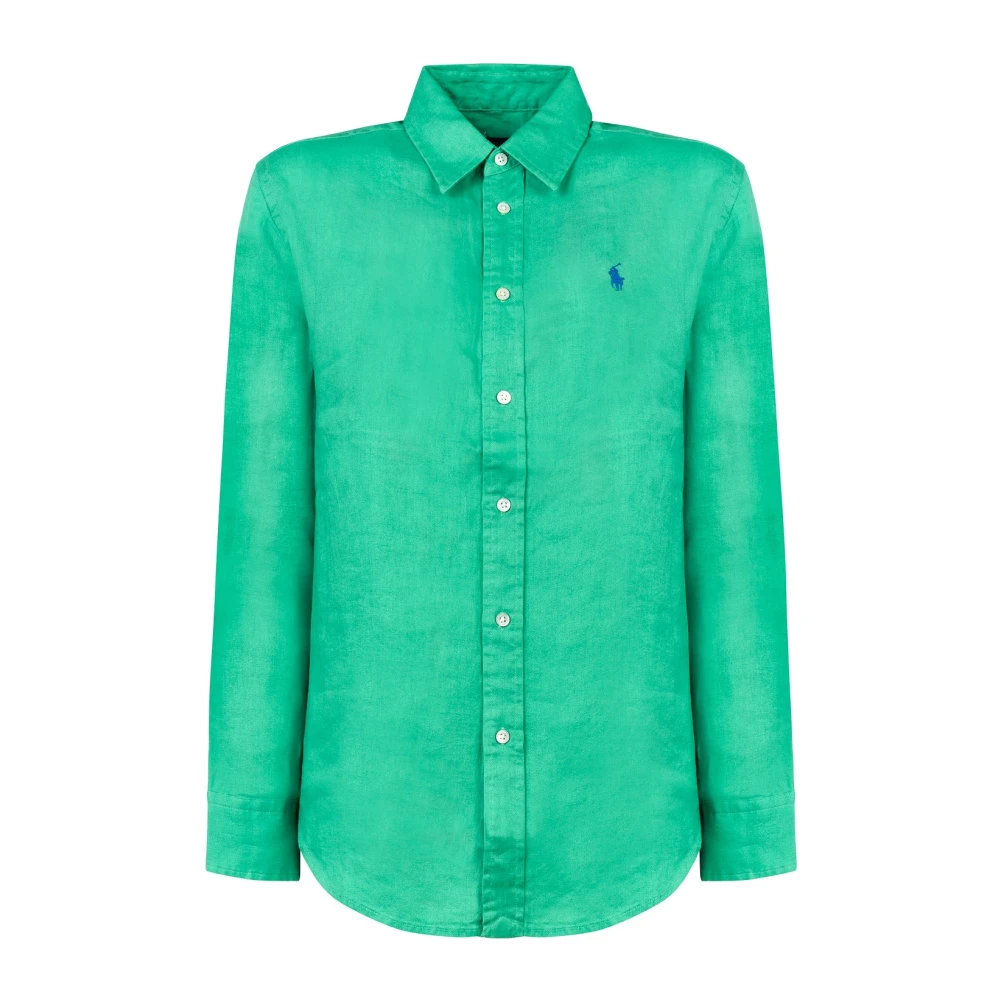 Polo Ralph Lauren Groene Linnen Polo Shirt Green Heren