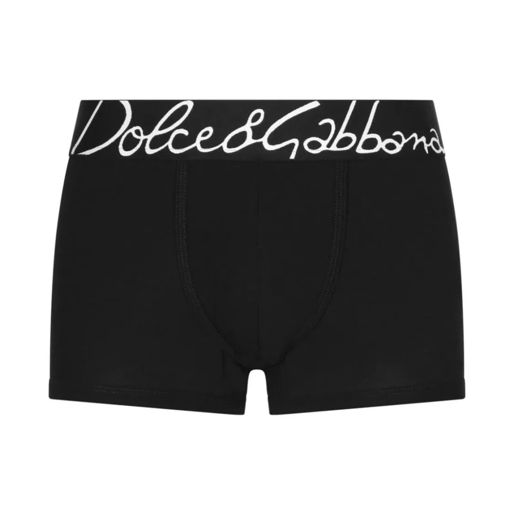 Dolce & Gabbana Men's Black Oversize Logo Waistband Boxers In Bl - Underpants - L - Underwear