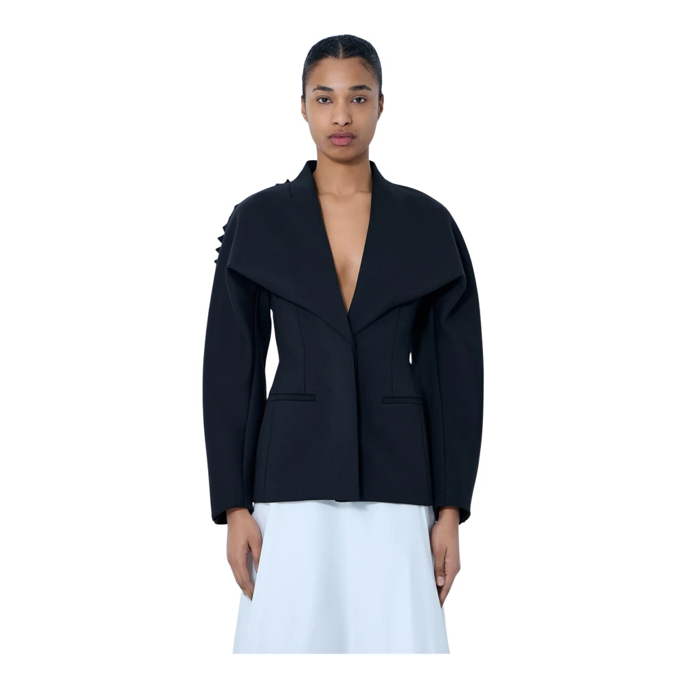 Jacquemus Black Blazers, Female, M, Structured Tailored Jacket
