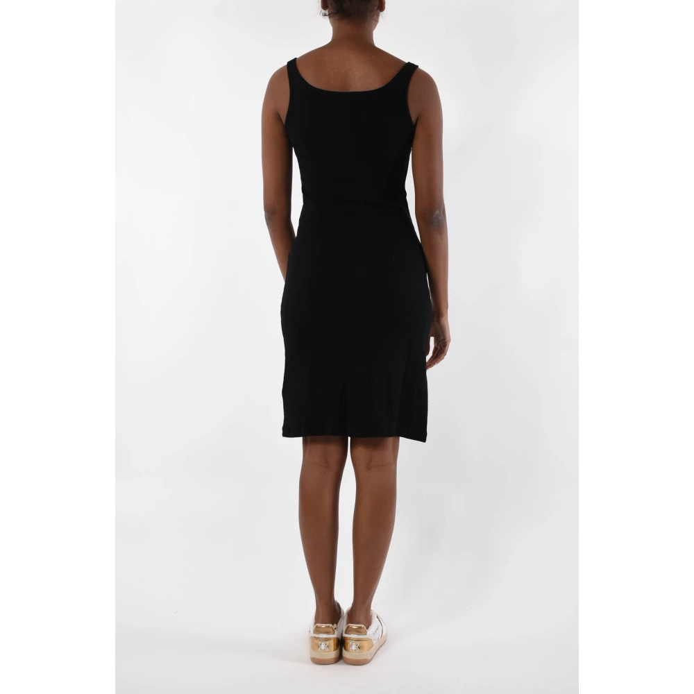 Hinnominate Mini jurk met geribbelde halslijn Black Dames