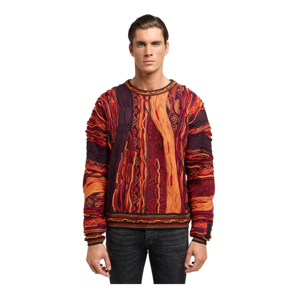 carlo colucci Gebreide trui met opvallend patroon Multicolor Heren