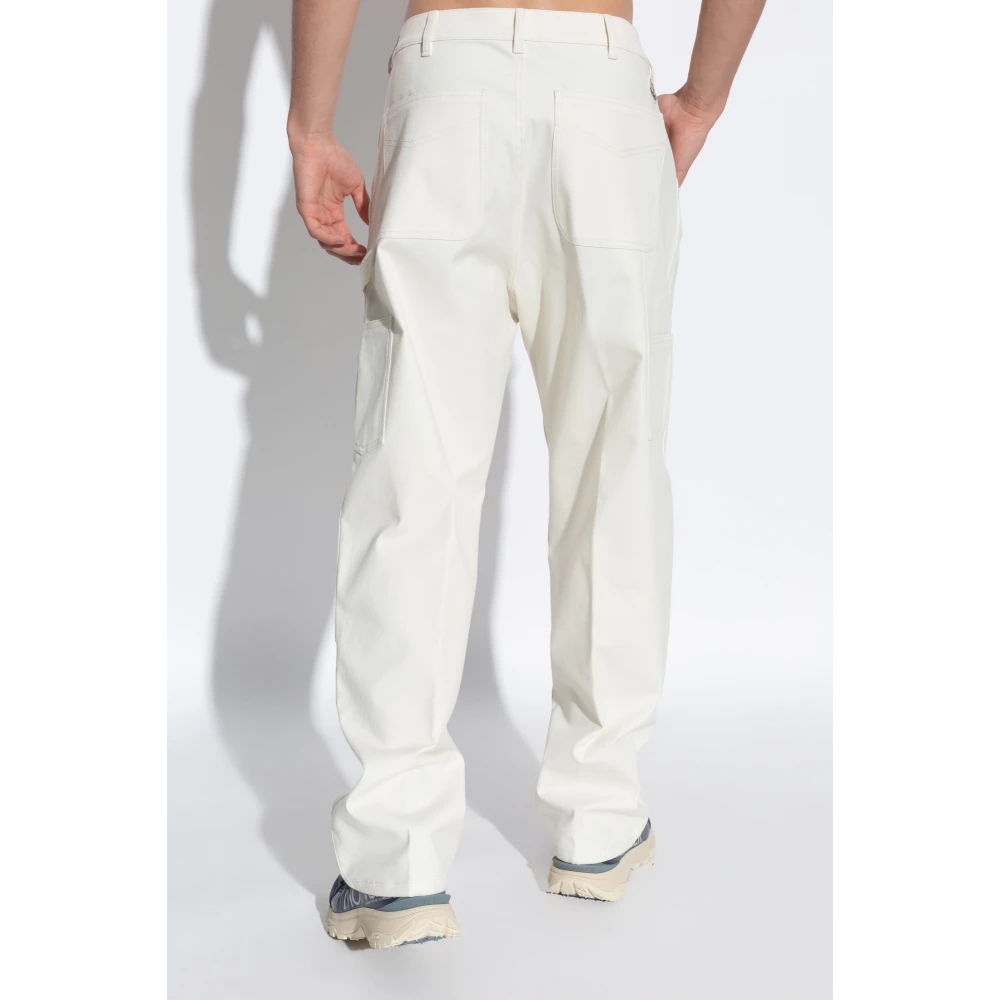 Moncler Broek met logo Beige Heren