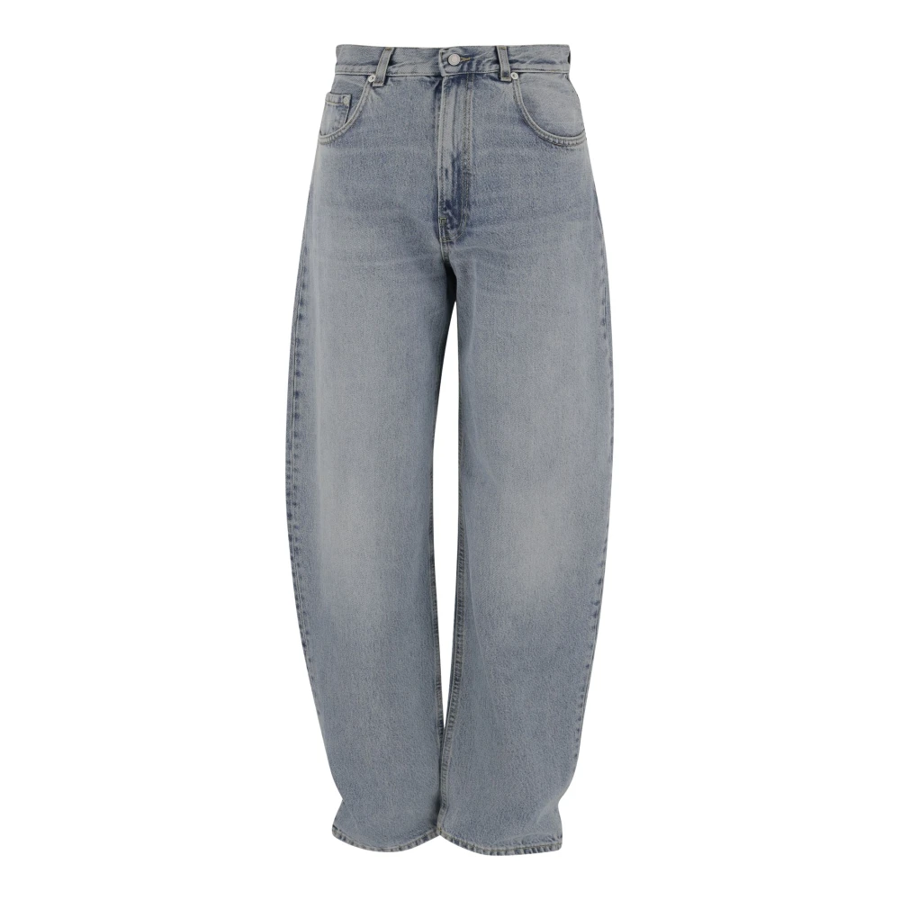 Haikure Women's Blue Light Denim Loose Fit Cotton Jeans W24