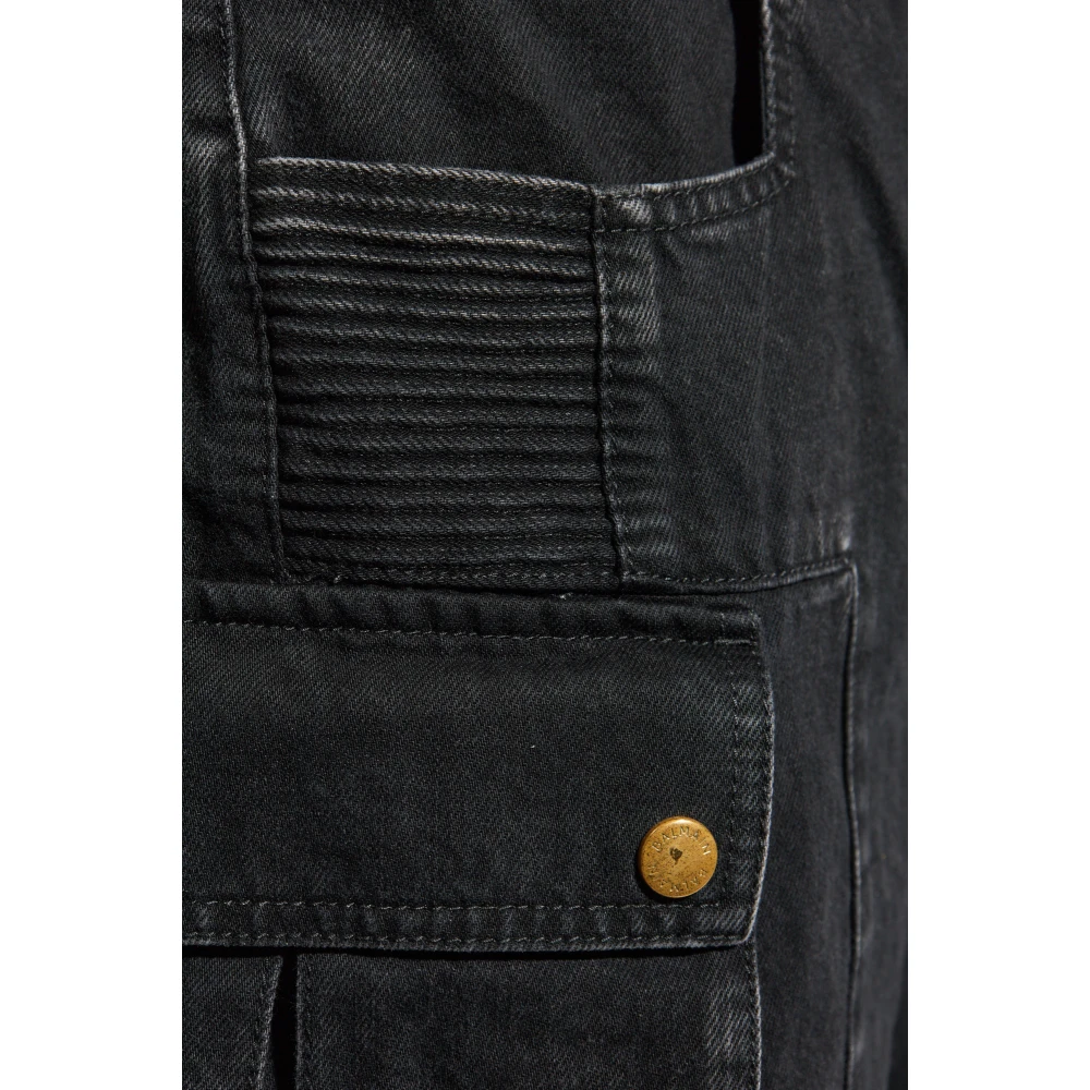 Balmain Cargo style jeans Black Heren