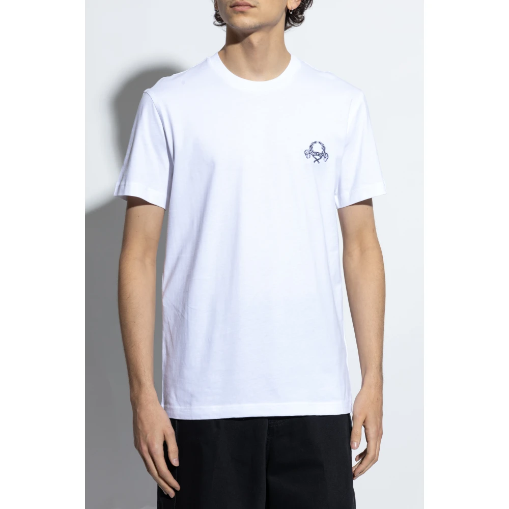 Moschino T-shirt met geborduurd logo White Heren