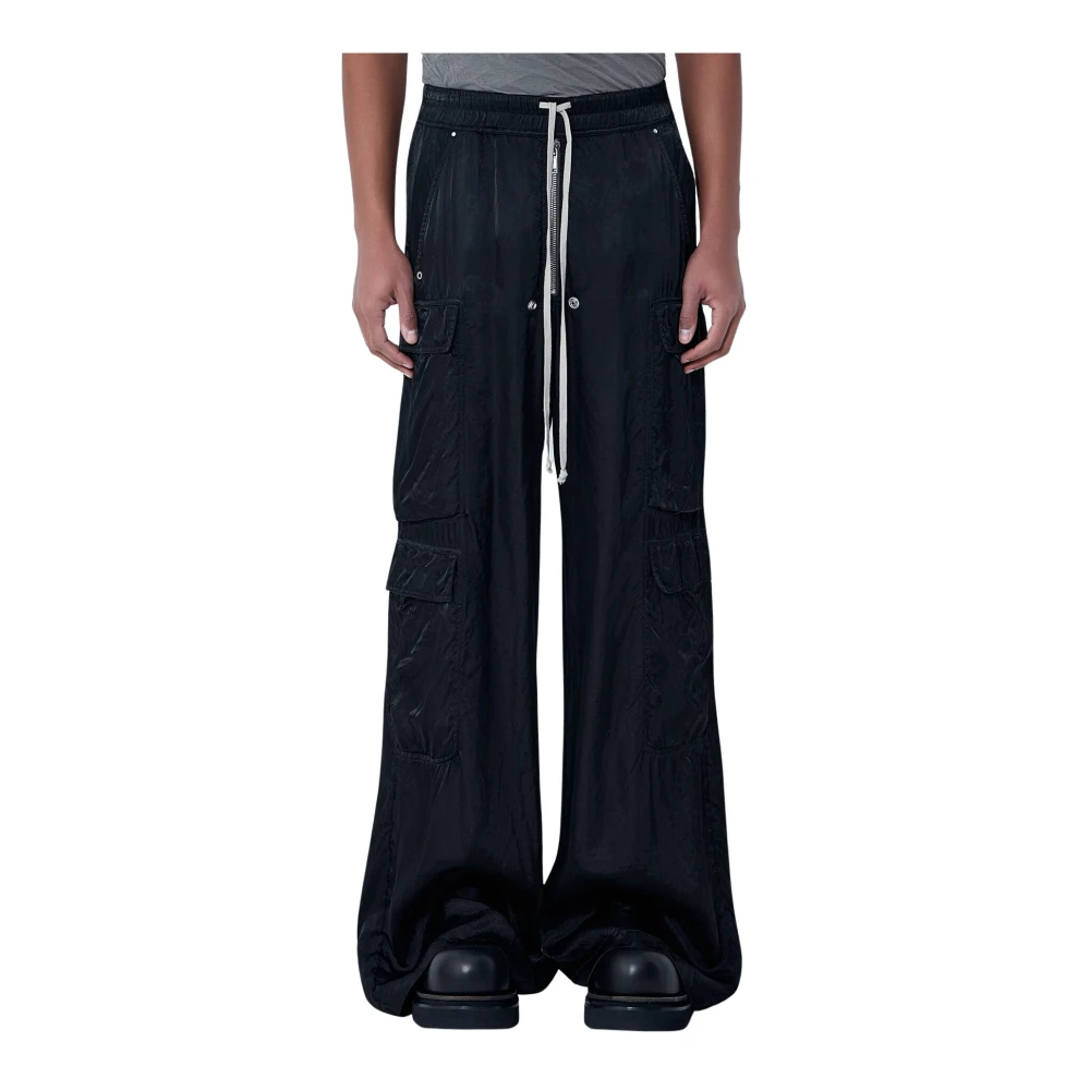 Rick Owens Men's Black Cargobelas Trousers - Wide Trousers - M - Trousers
