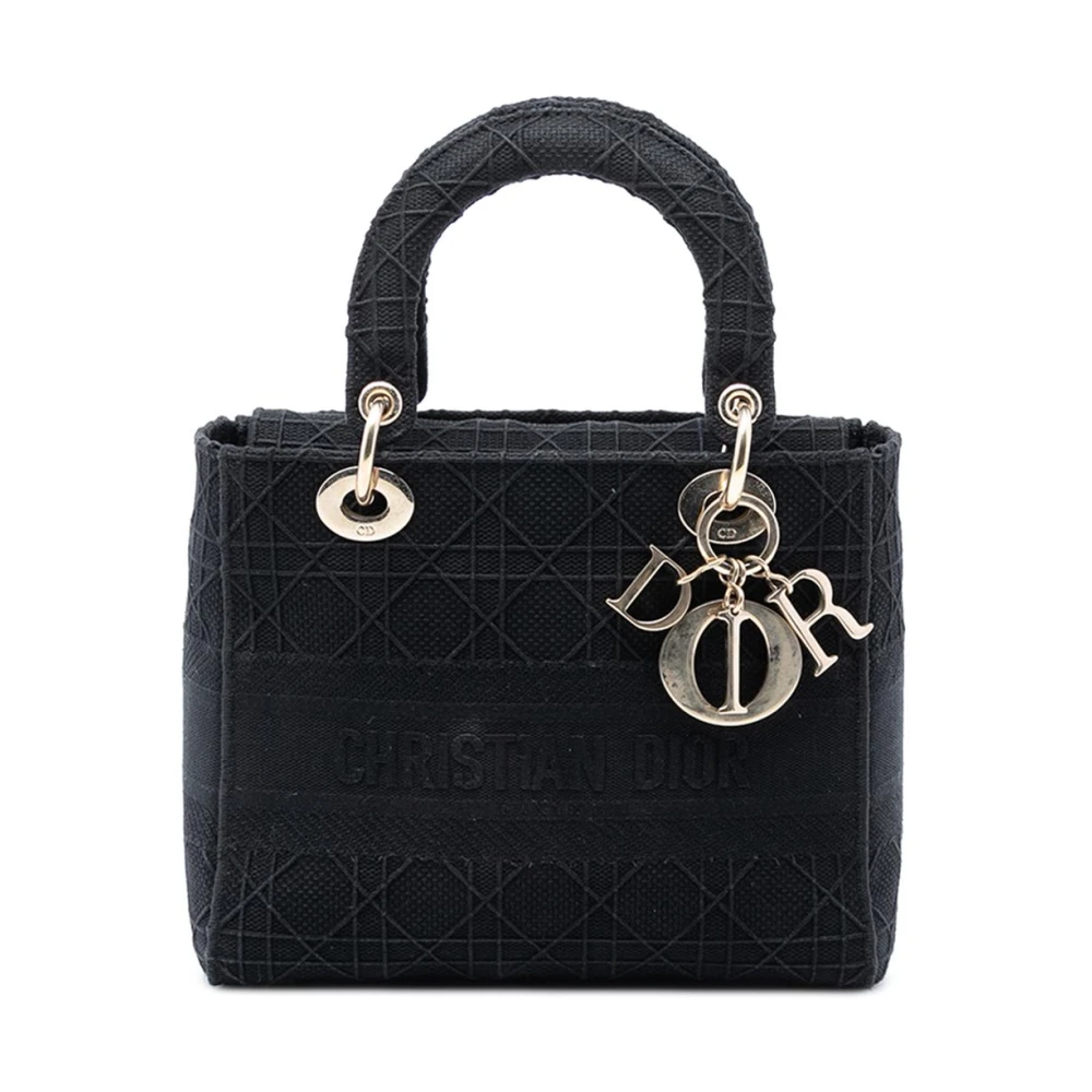 Dior Vintage Women's Black Pre-Owned Studded Leather Handbag