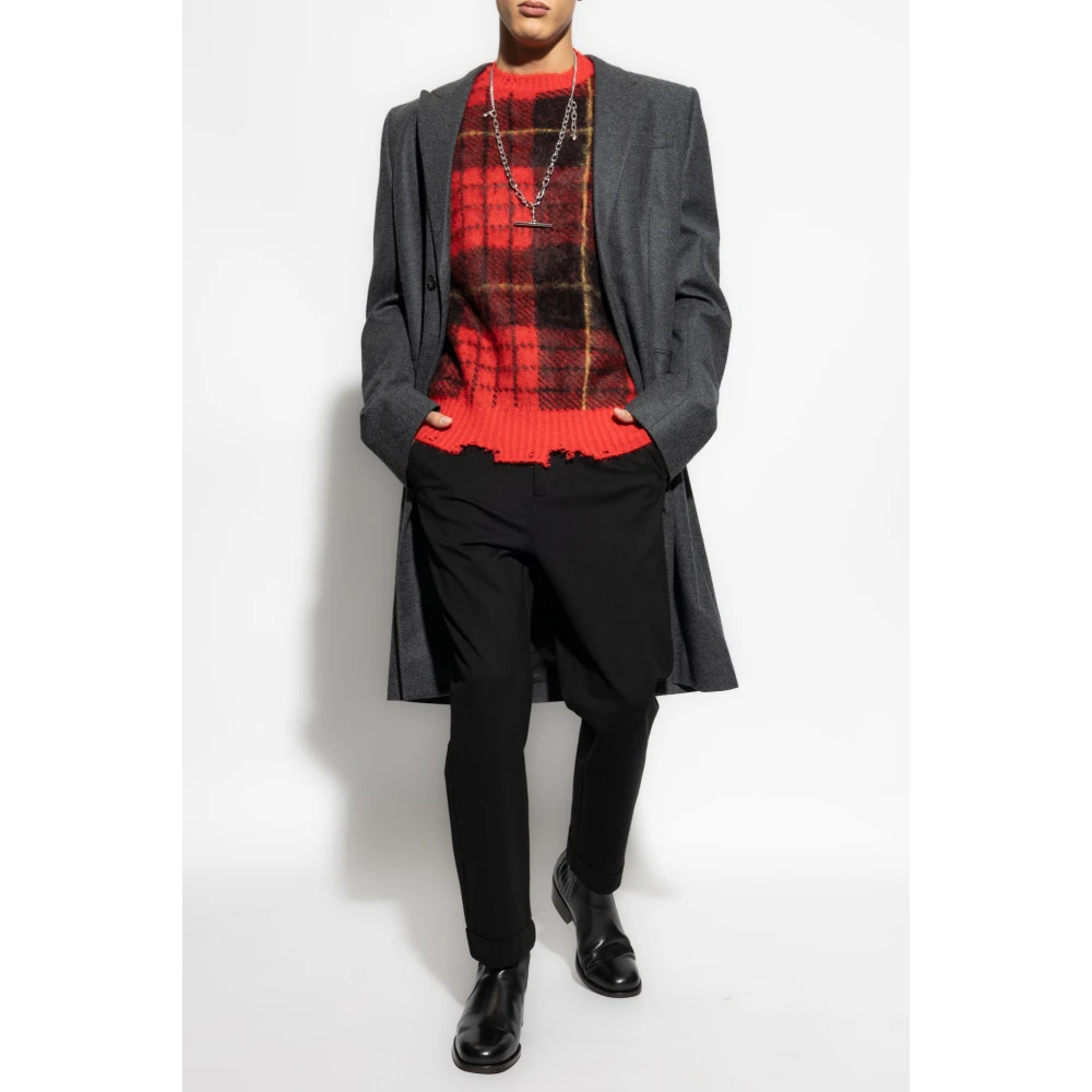 alexander mcqueen Wollen jas met uitsnijding Gray Heren