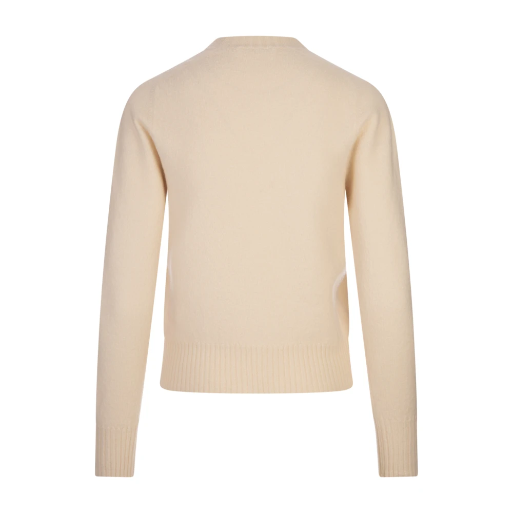 Jil Sander Witte Merinowol Ronde Hals Trui White Dames