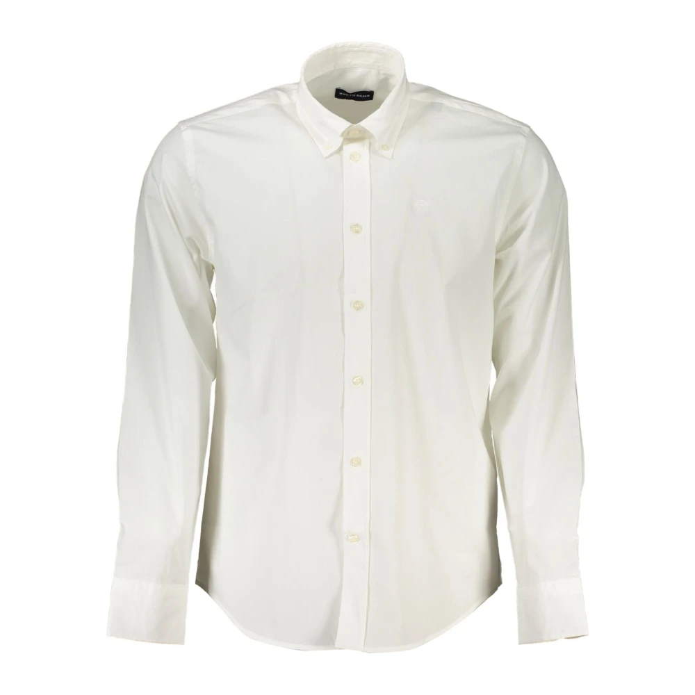 North Sails Wit Overhemd met Lange Mouwen en Button-Down Kraag White Heren