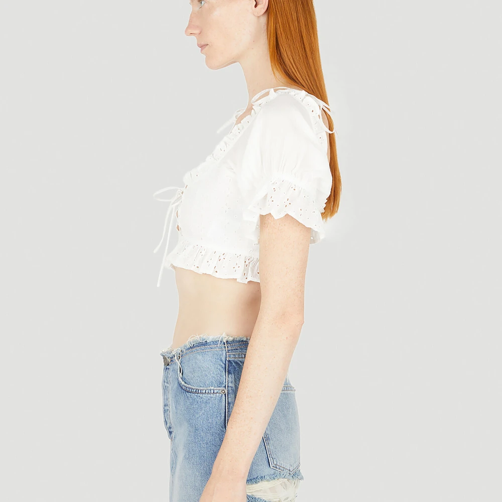 Guess Sangallo Top White Dames