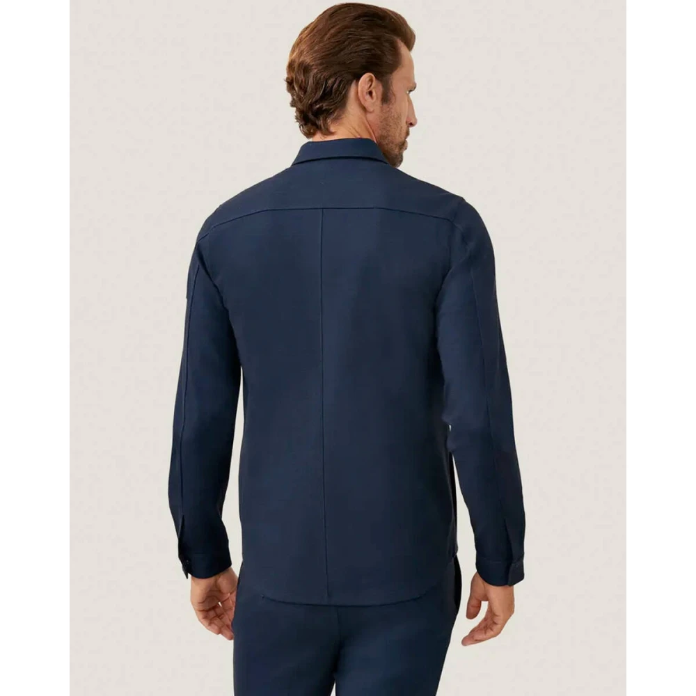 Cavallaro Elegant Zivoli Overshirt Blue Heren