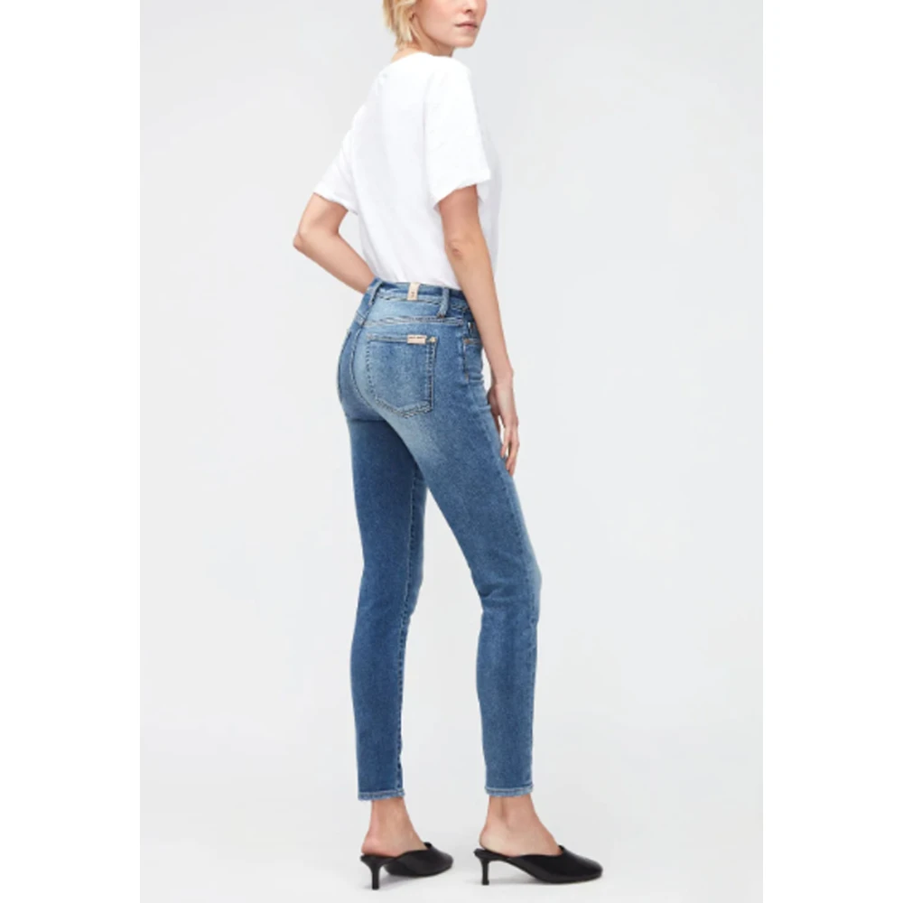 7 For All Mankind Slim Illusion Eco Skinny Jeans Blue Dames