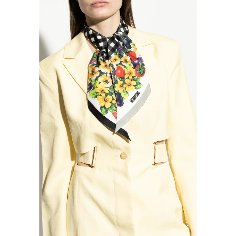 Moschino Zijden sjaal met print Black Dames