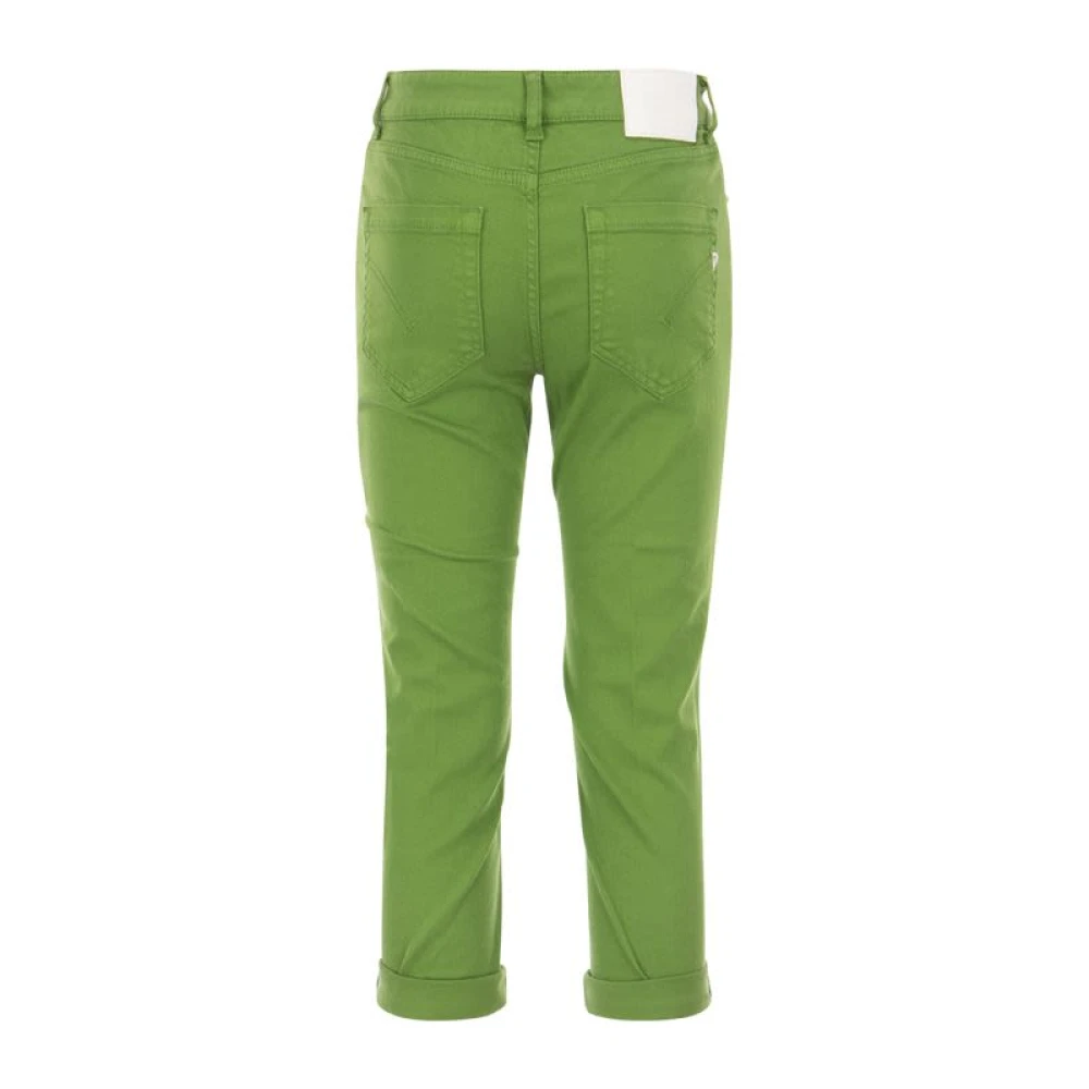 Dondup Wijde Cropped Jeans Green Dames