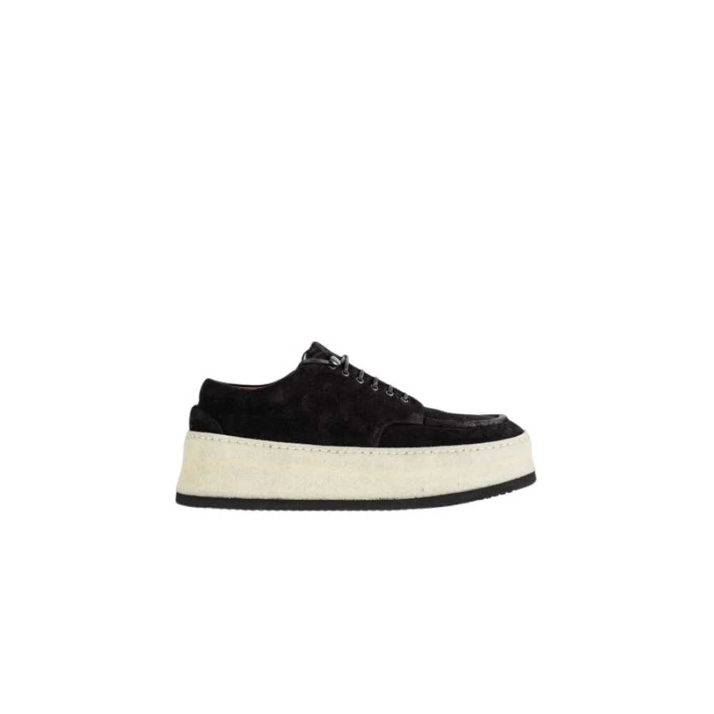 Marsell Zwarte Suède Leren Derby Schoen Heren Schoenen
