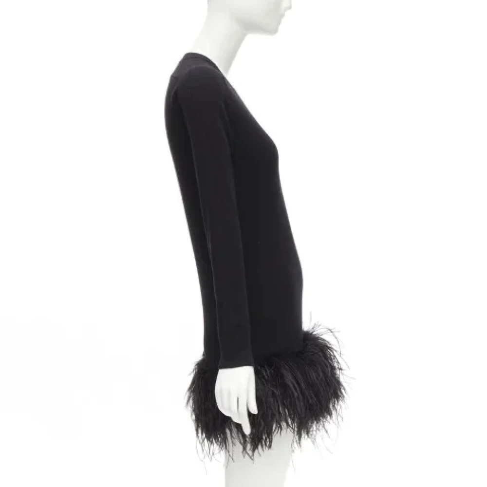 Saint Laurent Vintage Pre-owned Cashmere dresses Black Dames