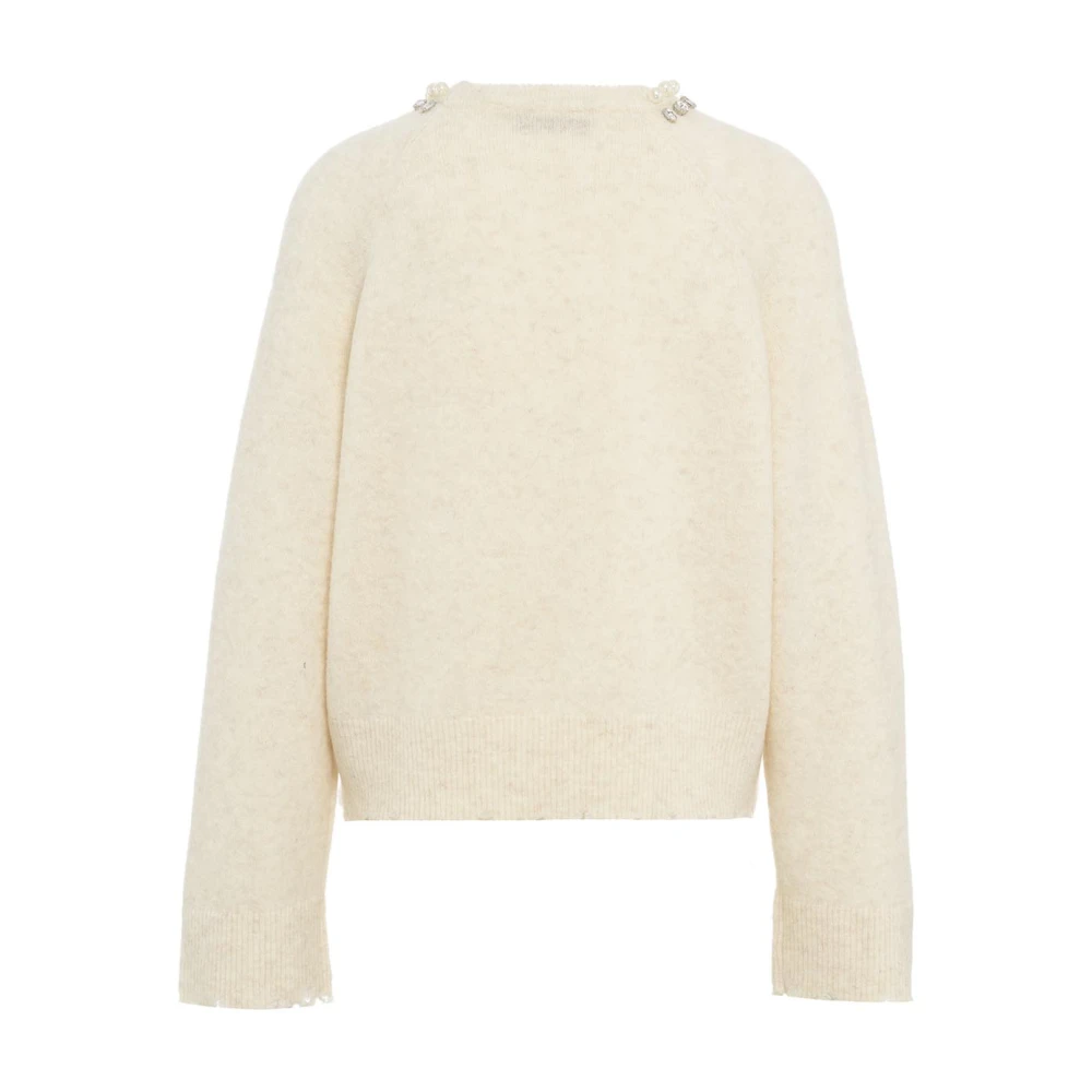 Kaos Witte Strass Trui Aw24 Beige Dames