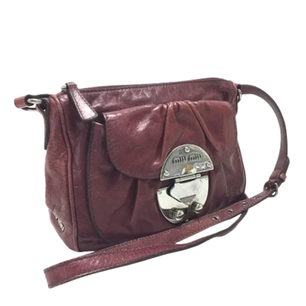 Miu Pre-owned Leather shoulder-bags Red Dames