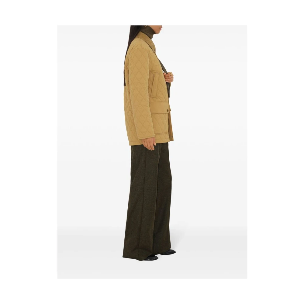 Burberry Diamantquilted Beige Buitenkleding Jas Beige Dames
