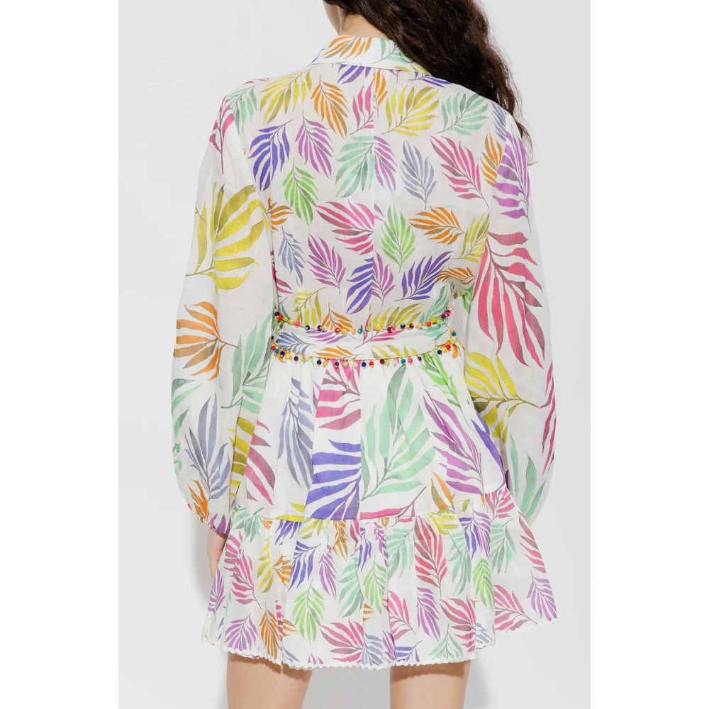 Ixiah Tropics linnen jurk Multicolor Dames