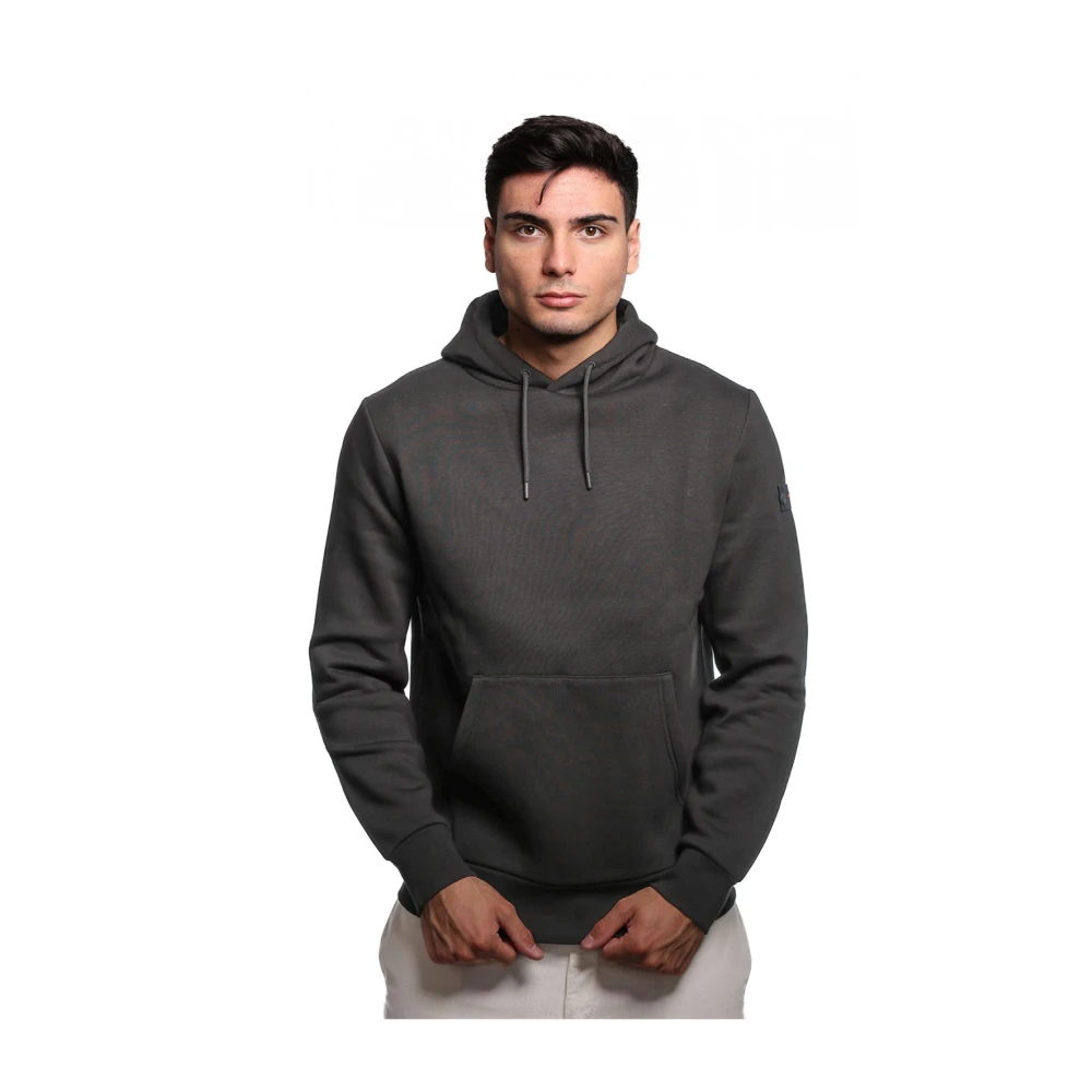 Peuterey Zwarte Katoen Polyester Hoodie Raku GR 02 Black Heren