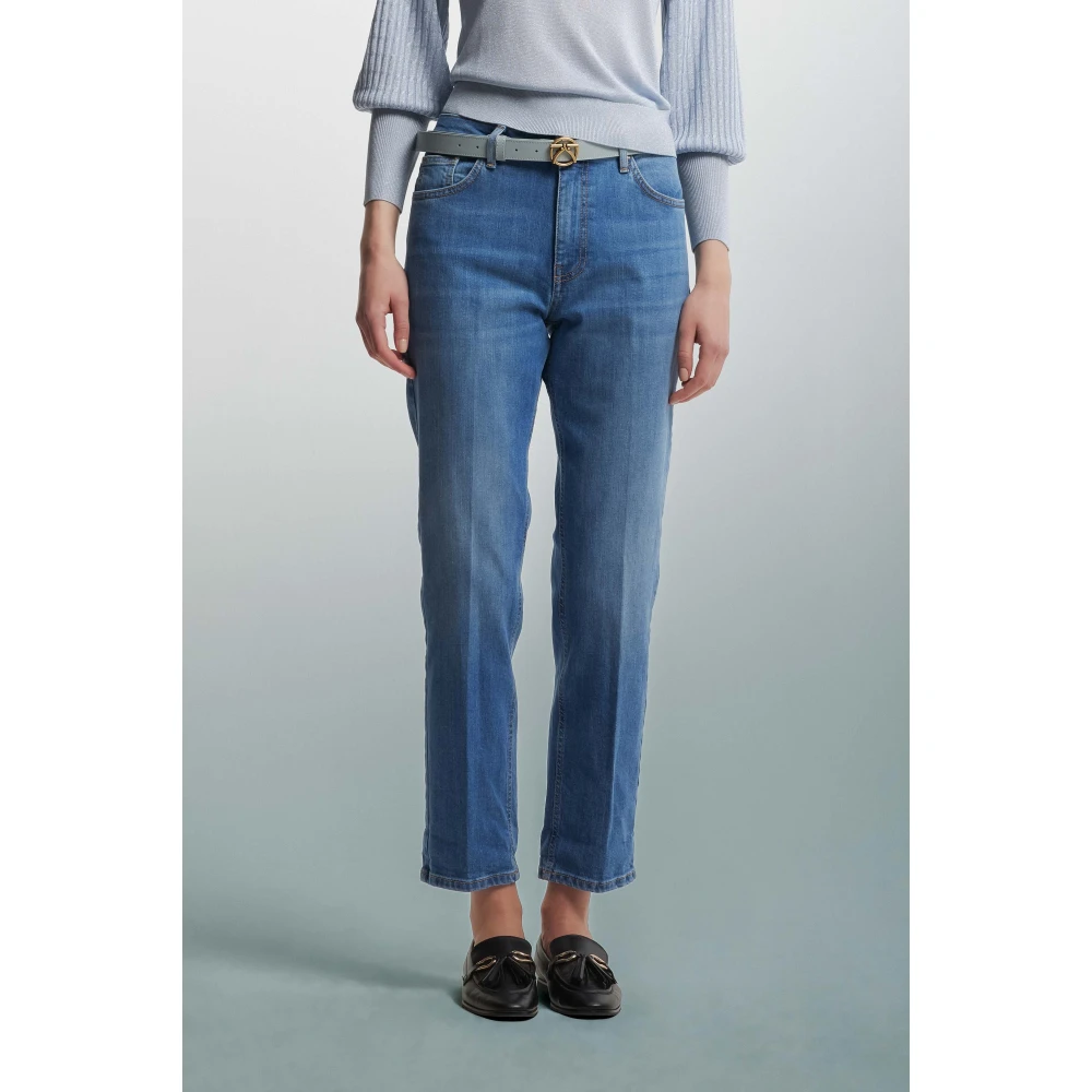 Kocca Stone-Washed Mom Jeans Blue Dames