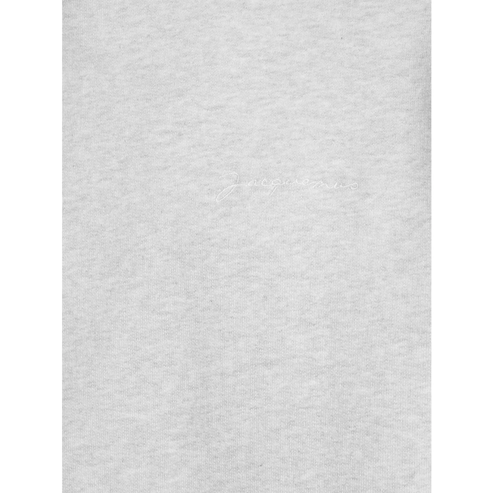 Jacquemus Geborduurde Katoenen Hoodie Gray Heren
